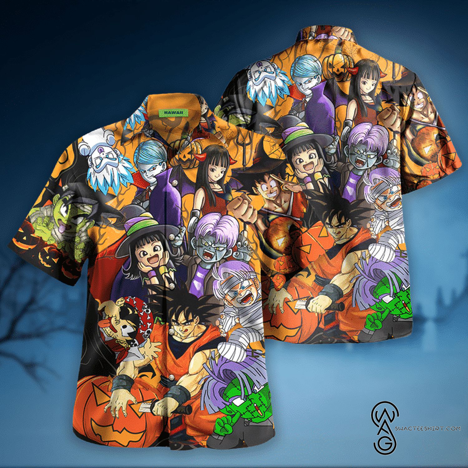 [Top Trending] Dragon Ball Horror Style Halloween Casual Beach Full Printing Hawaiian Shirt